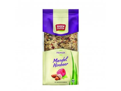 Rosengarten křupavé Bio Müsli Crunchy Mandle, Maliny, 375 g