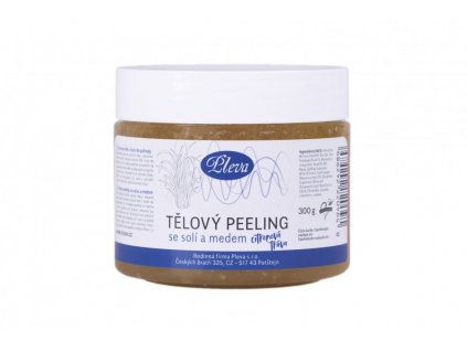 39840 pleva telovy peeling se soli a medem s vuni citronove travy 300 g