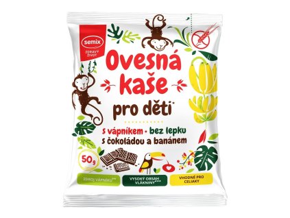 4766 semix ovsena bezlepkova kasa pre deti cokolada banan 50g