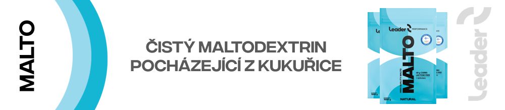 Čistý maltodextrin, polysacharid vyrobený enzymatickým zpracováním škrobu, pocházející z kukuřice.