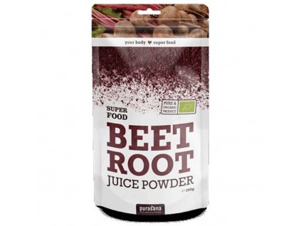 červená řepa beetroot juice powder bio 200 g purasana