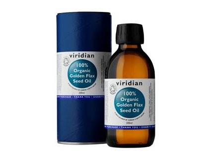 Viridian 100% Organic Golden Flax Seed Oil 200 ml