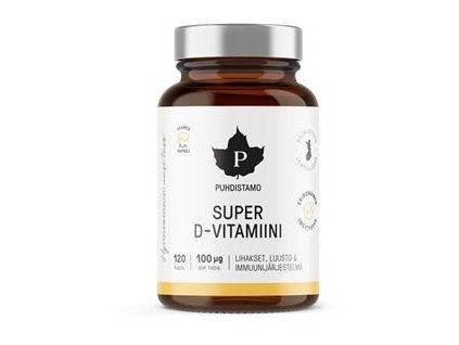 Super Vitamin D 4000iu 120 kapslí Puhdistamo