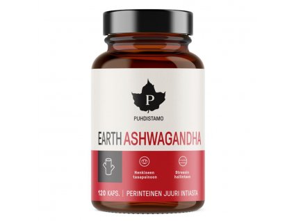 1 earth ashwagandha 120 kps puhdistamo