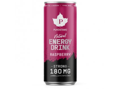 1.Natural Energy Drink Strong Raspberry 330ml puhdistamo