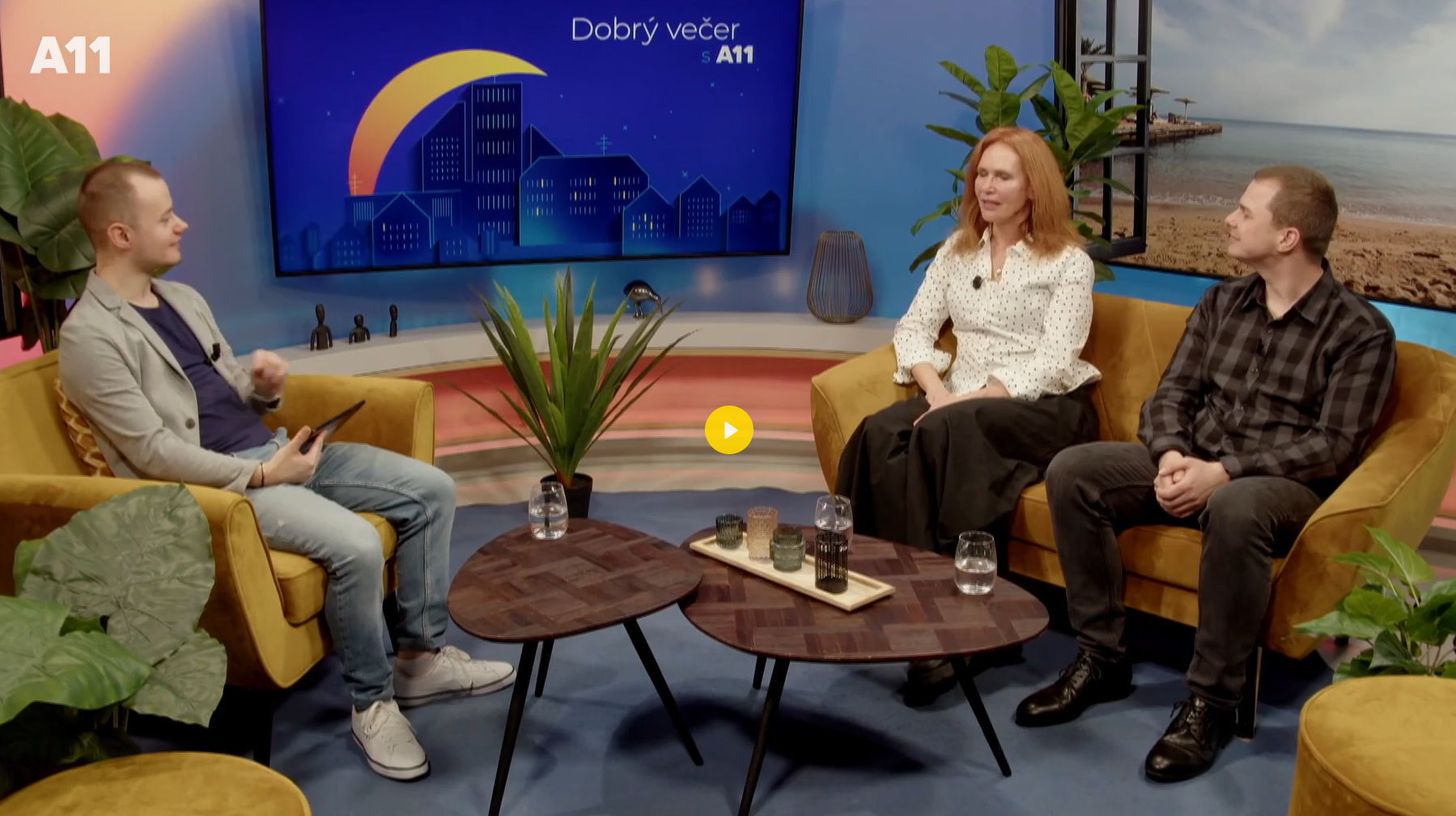 Tým projektu DOBRO je nakažlivé ve studiu TV A11