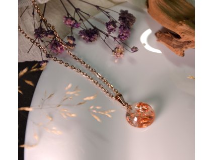 Polokoulička s pampeliškovým chmýřím a rose gold šupinkami