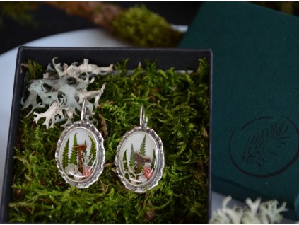 Oválné náušnice s houbičkami