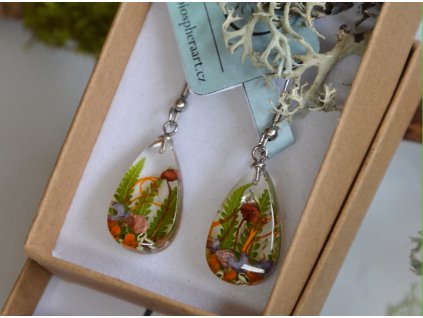 Náušnice ve tvaru kapky s houbičkami