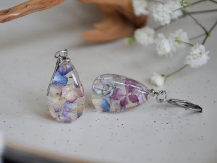 Náušnice kapky hortenzie