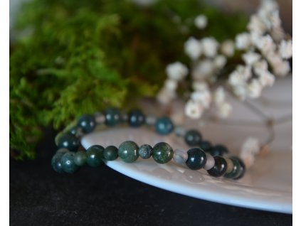 Náramek mechový achát