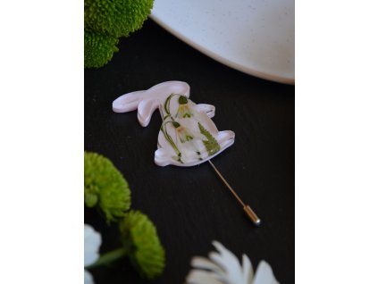 Růžový zajíček brož