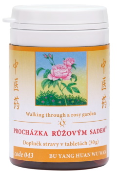 PRECHÁDZKA RUŽOVÝM SADOM - BU YANG HUAN WU JIA JIAN WAN - TCM Herbs Objem: 100 tabliet / 30 g