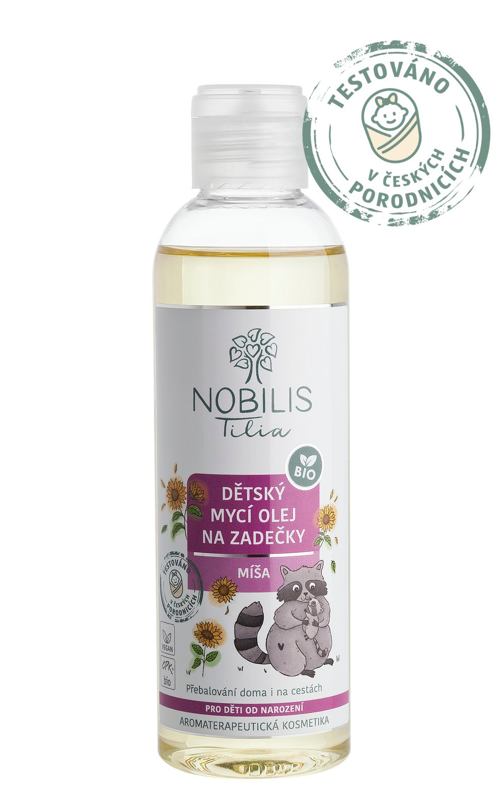 Detský umývací olej na zadočky Míša Nobilis Tilia 200ml
