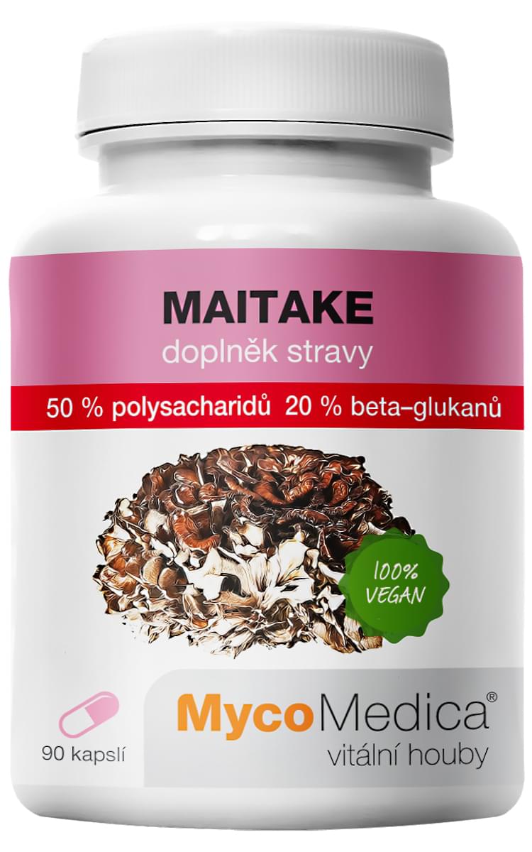 Maitake 50% vysoká koncentrácia Mycomedica Obsah: 90 kapsúl á 500mg extraktu