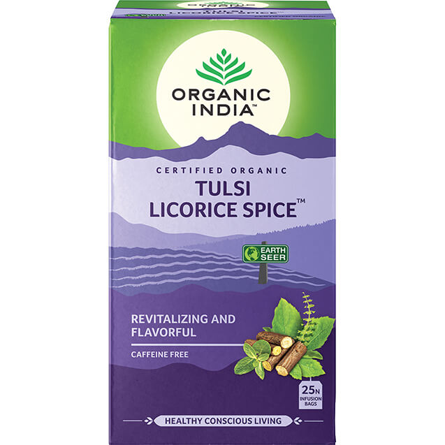 Tulsi Sladké drievko Ajurvédsky čaj porciovaný Organic India 25 vreciek Obsah: 25 vreciek