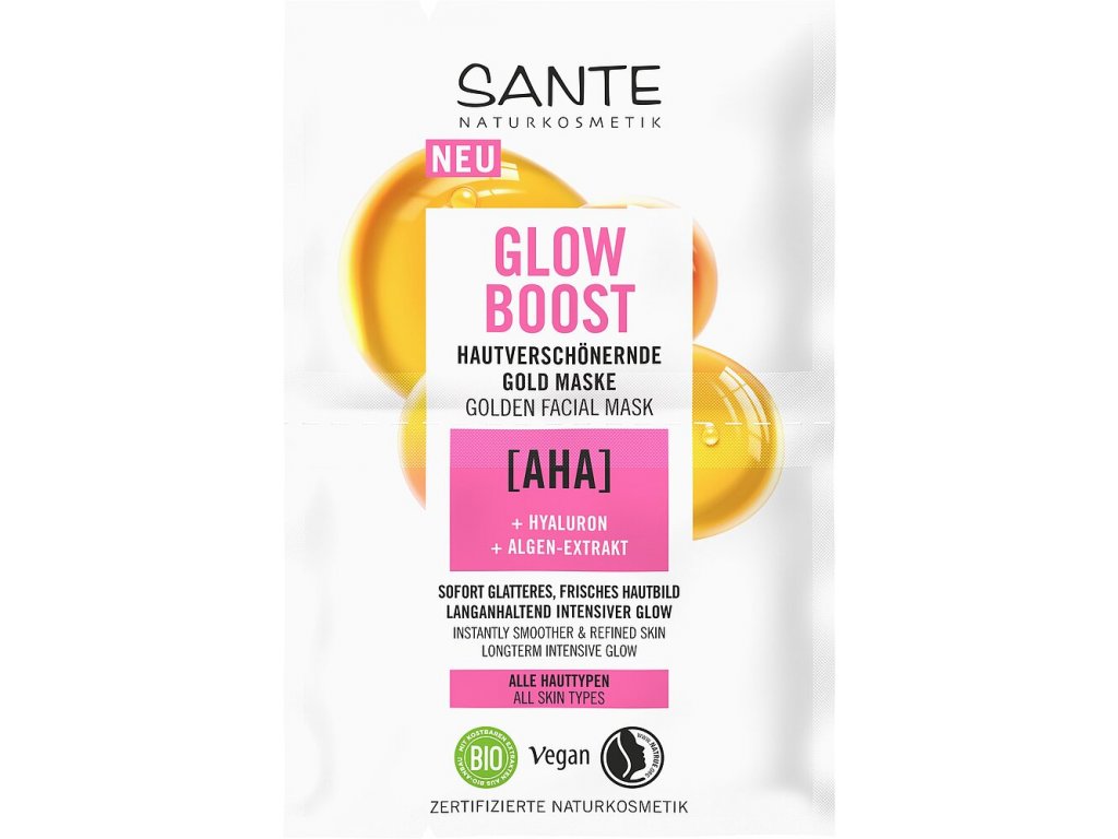 Zlatá maska glow boost Sante 2x4ml Obsah: 2x4 ml