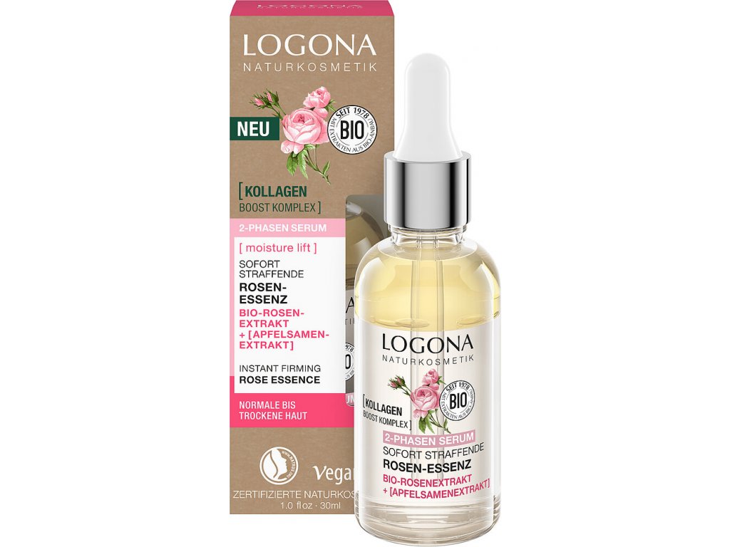 Intenzívne hydratačné 2-fázové sérum bio ruža Logona 30 ml Obsah: 30 ml