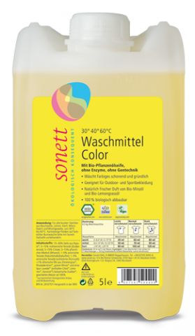 Tekutý prostriedok na pranie COLOR mint & lemon Sonett 5l Objem: 5 l