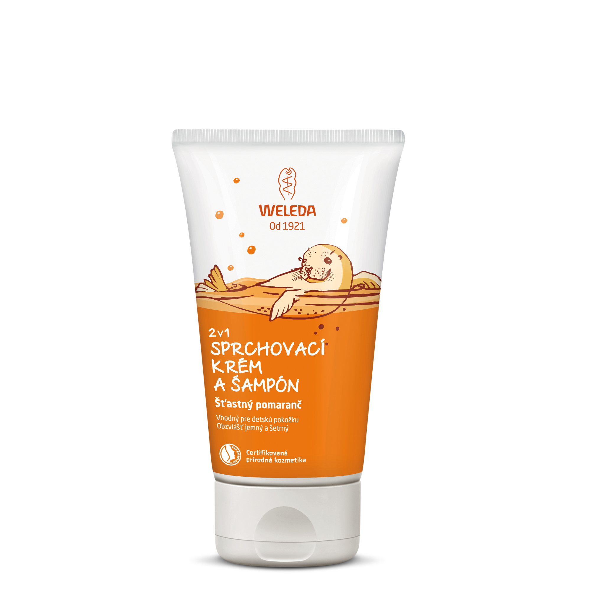 2v1 Sprchovací krém a šampón pre deti Šťastný pomaranč Weleda Objem: 150 ml