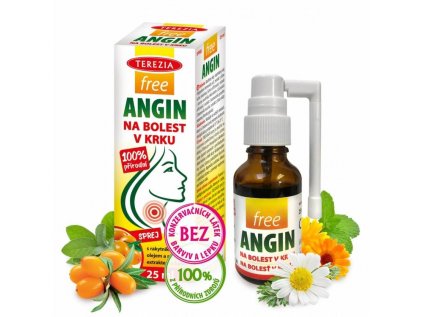 Terezia company FreeANGIN spray na bolest v krku 25 ml