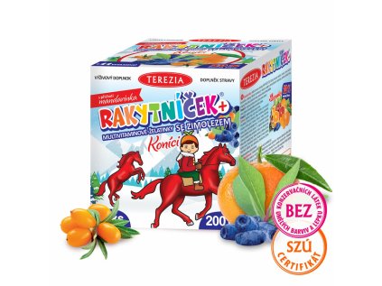 Terezia Rakytníček+ multivitaminové želatinky se zimolezem KONÍCI 50 ks 200 g