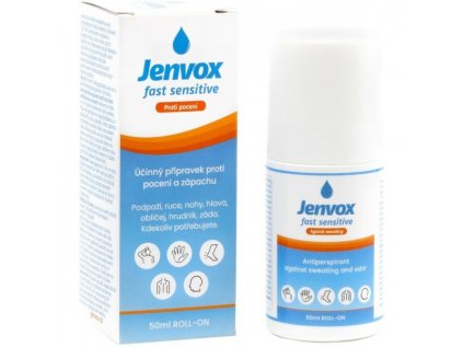 Jenvox Fast Sensitive roll on antiperspirant proti pocení a zápachu 50 ml
