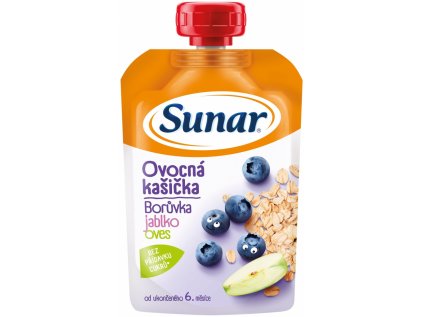 Sunar Ovocná kašička borůvka jablko ovesné vločky 120g