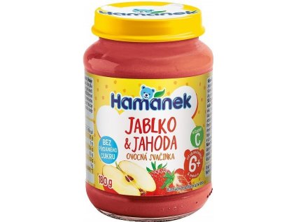 Hamánek Jablko Jahoda bez přidaného cukru 190 g