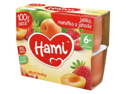 Hami Jablko meruňka a jahoda 4 x 6 + 100 g