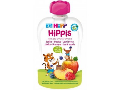 HiPP BIO 100% ovoce Jablko Broskev Lesní ovoce 100 g
