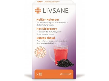 LIVSANE HORKÝ NÁPOJ V PRÁŠKU ČERNÝ BEZ 10 SÁČKŮ