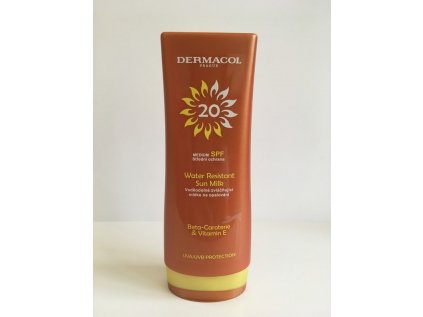 Dermacol Sun Water Resistant voděodolné mléko na opalování s betakarotenem SPF20 200 ml