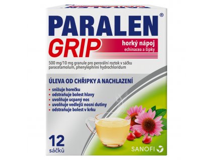 Paralen Grip Horký nápoj echinacea a šípky 12 sáčků