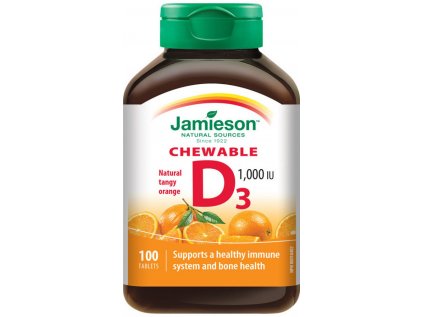 Jamieson Vitamín D3 1000IU cucací Pomeranč 100 tablet