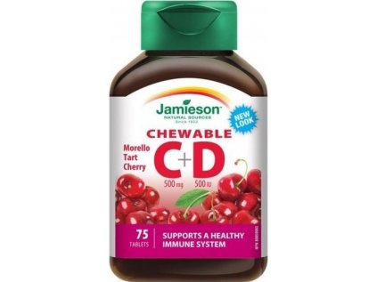 JAMIESON Vitamíny C a D3 třešeň cucací 75 tablet