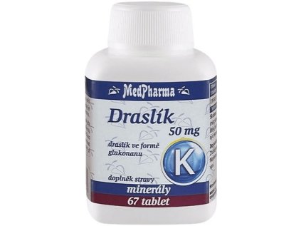 Draslík 50 mg ve formě glukonanu draselného 67 tablet