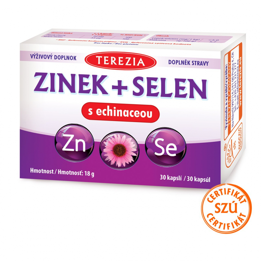 Terezia Zinek + selen s echinaceou 30 kapslí