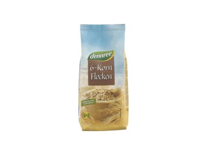 Dennree 6 zrnné vločky 500g bio  BIO VEGAN
