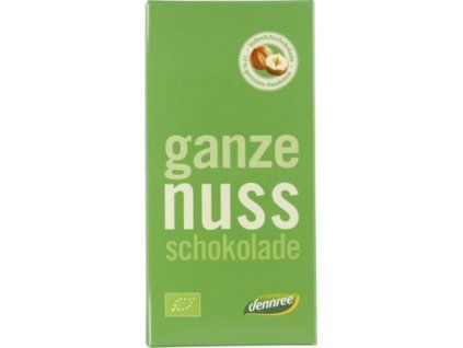 Dennree Mléčná čokoláda s lískovými ořechy 100g bio  BIO VEGETARIAN