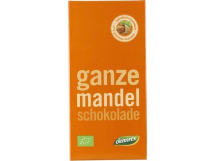 Dennree Mléčná čokoláda s mandlemi 100g bio  BIO VEGETARIAN