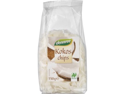 Dennree Kokosové chipsy 150g bio  BIO VEGAN