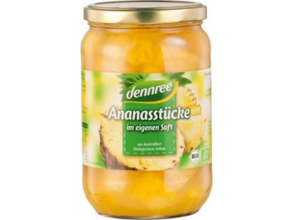 Dennree Ananas kousky ve vlastní šťávě 685g bio  BIO VEGAN