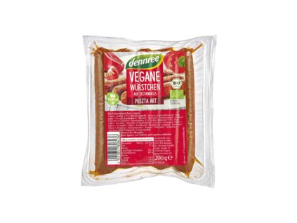 Dennree Seitan klobásky Puszta 200 g bio  BIO VEGAN