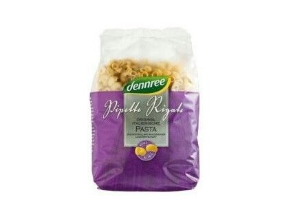 Dennree Pipette rigate celozrnné z tvrdé pšenice 500 g bio  BIO VEGAN
