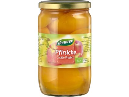 Dennree Broskve půlky 680g bio  BIO VEGAN