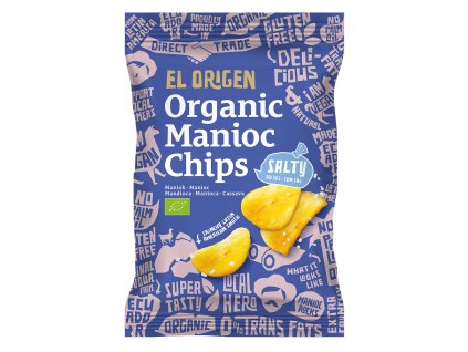 El Origen Maniokové chipsy 60g bio  BIO VEGAN, Bez palmového tuku, 60 g