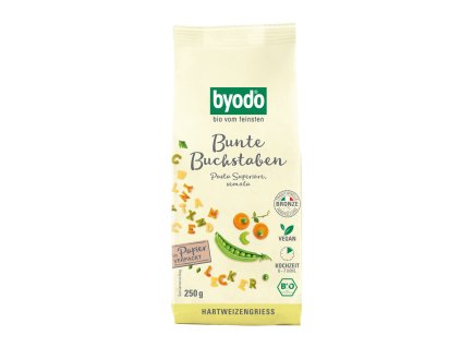 Byodo Semolinová barevná písmenka 250g bio  BIO VEGAN