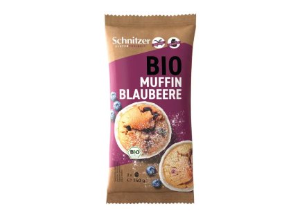 Schnitzer Muffins piškotové s borůvkami 140 g bio  BIO VEGETARIAN BEZLEPEK