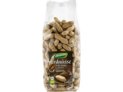 Dennree Arašídy ve skořápce pražené 330g bio (Množství 1 balení)